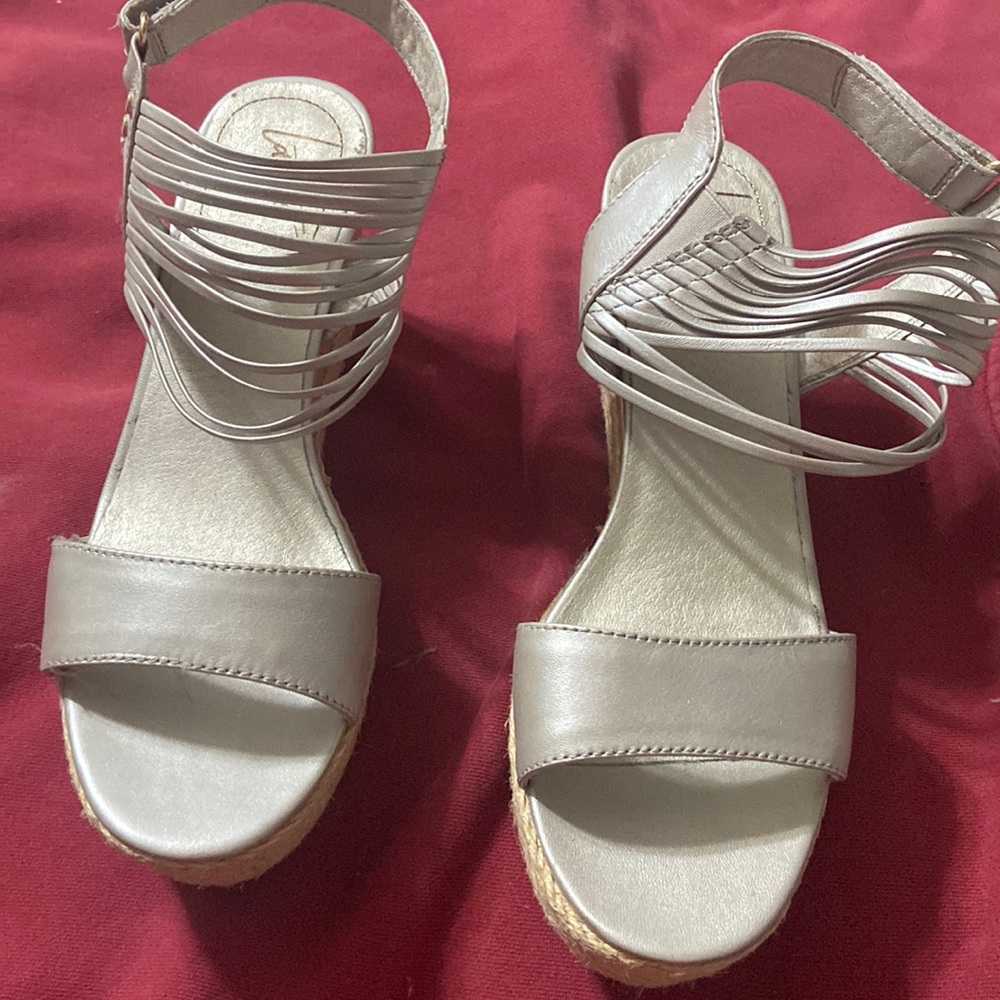 Gently worn wedge sandals